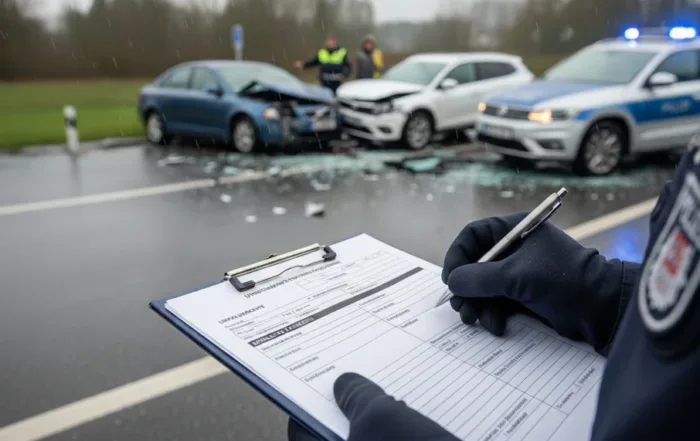 Polizeibericht nach Unfall: Inhalt, Einsicht und Bedeutung Erfahren Sie, was im Polizeibericht steht, wie Sie ihn anfordern können und welche Rolle er bei der Schuldfrage und Schadensregulierung spielt.